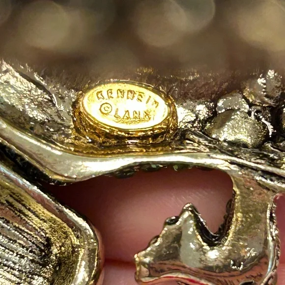 Vintage Kenneth Jay Lane Green Crystal Alligator Reptile Bracelet - Picture 5 of 7